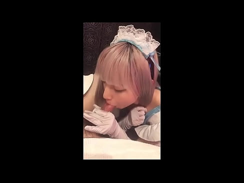 ❤️ Јапански идол [маиука], костим француске собарице, први део, пушење и дркање са лосионом Квалитетан секс код нас ❤